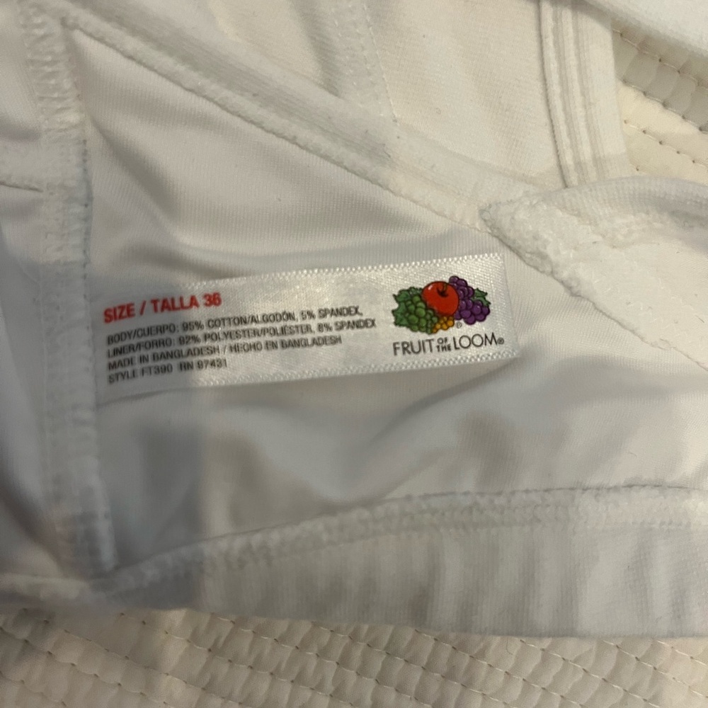 White Cotton Front Close Bra 36 - Picture 3 of 5